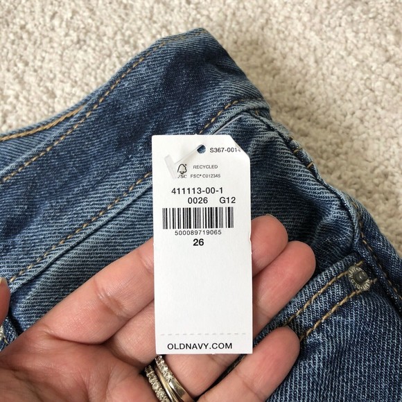 Old Navy High Waisted Shorts Slouchy Button-Fly Cut-Off Jean Shorts Size 26 NWTs - Picture 7 of 10